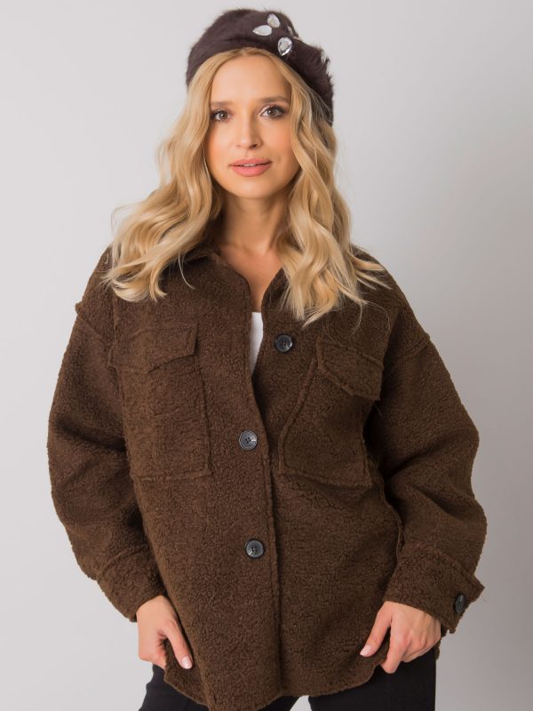 Brown Women's Beret with Applique