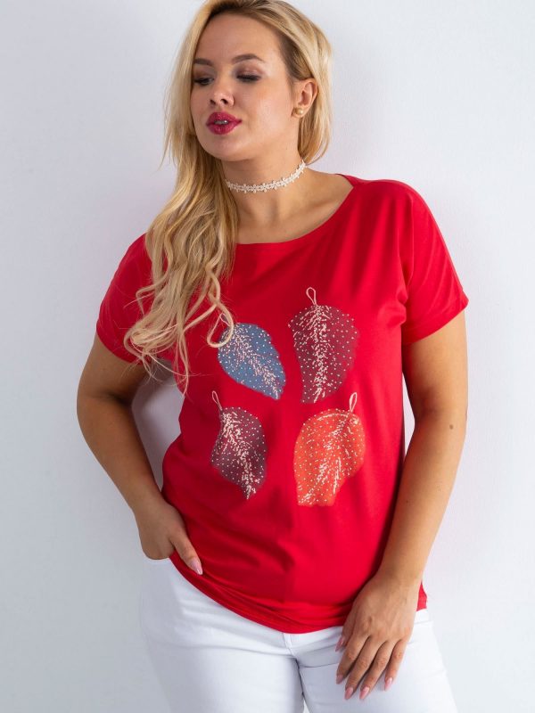 Red T-shirt plus size Moving