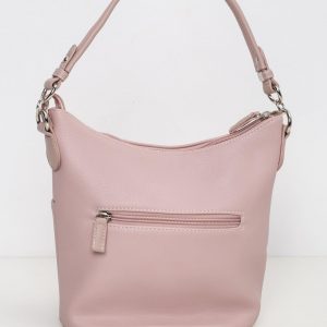 Pink handbag with detachable strap