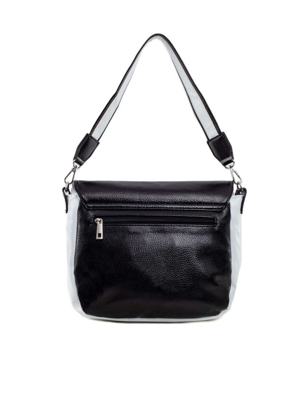 White and black women's bag with flip