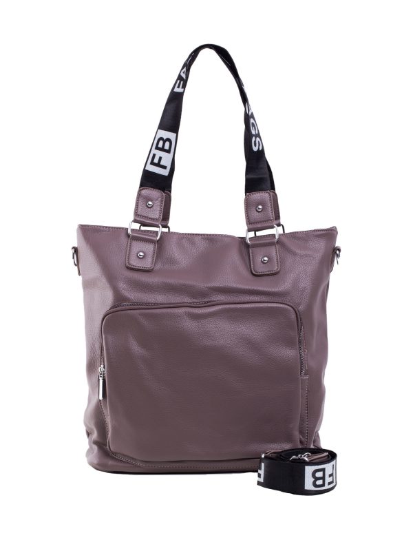 Brown large bag with pocket