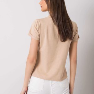 Beige T-shirt with print Suave OCH BELLA