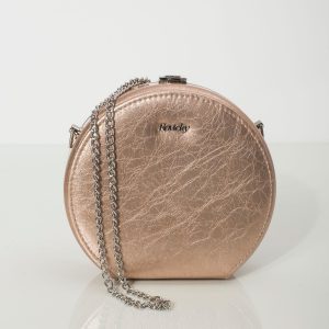 Dirty Pink Round Leather Handbag