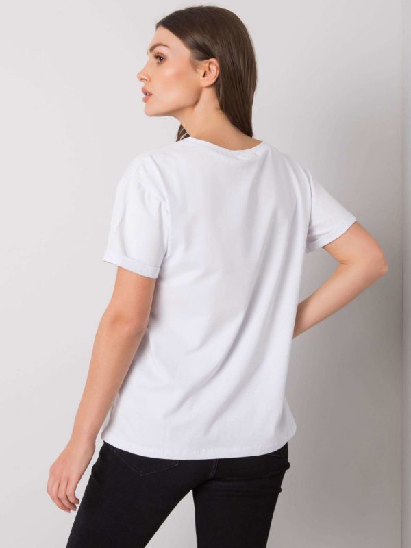 White T-shirt with Aosta print