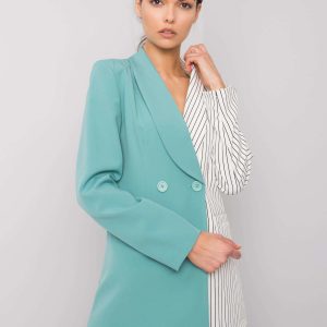 White and turquoise Ayra blazer