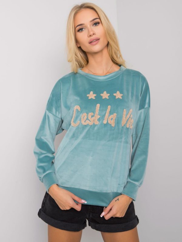 Mint Daveria velour women's sweatshirt