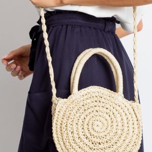 Light Beige Small Braided Handbag