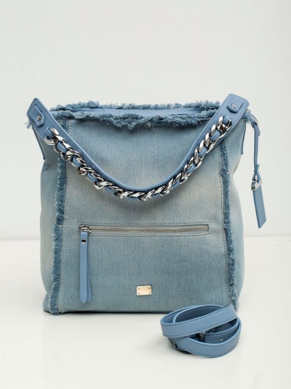 Light blue bag with decorative handle