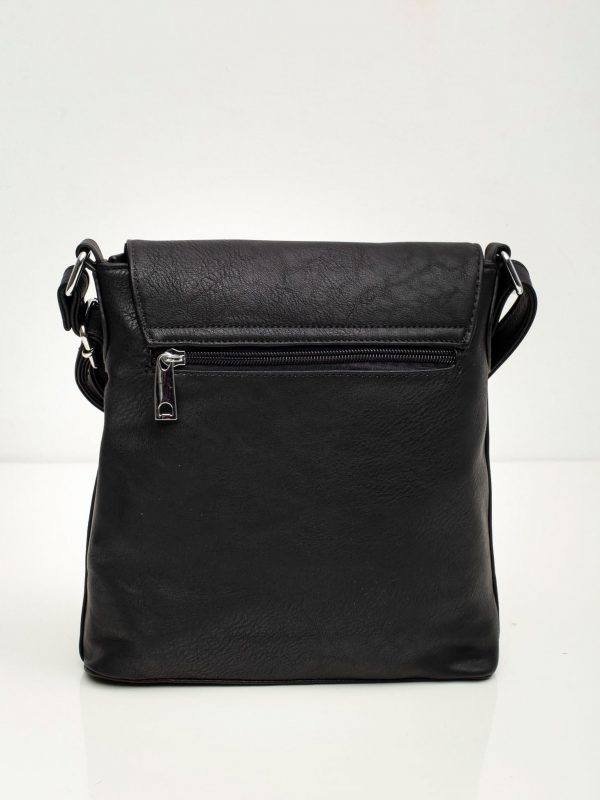 Black Eco Leather Messenger Bag