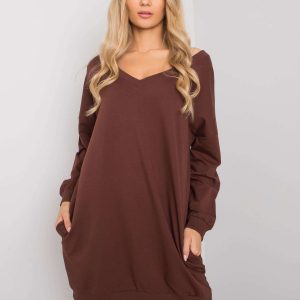 Dark brown V-neck sweatshirt Nayla