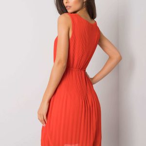 Red Rayna Pleated Dress