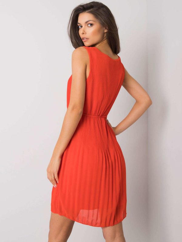 Red Rayna Pleated Dress