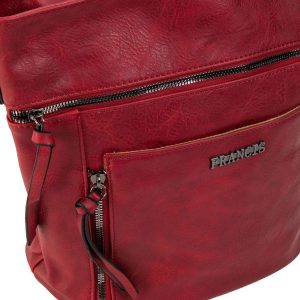 Dark red eco-leather bag