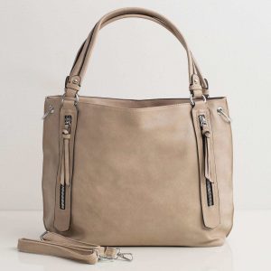 Beige women's bag city bag