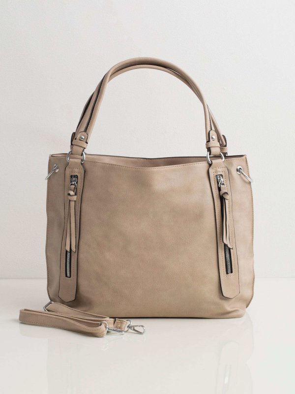 Beige women's bag city bag