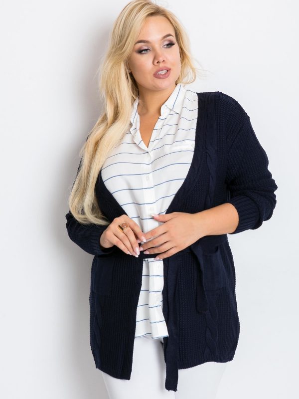 Navy blue plus size sweater Fluent