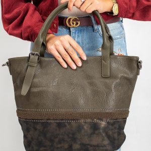 Green women's bag made of eco leather