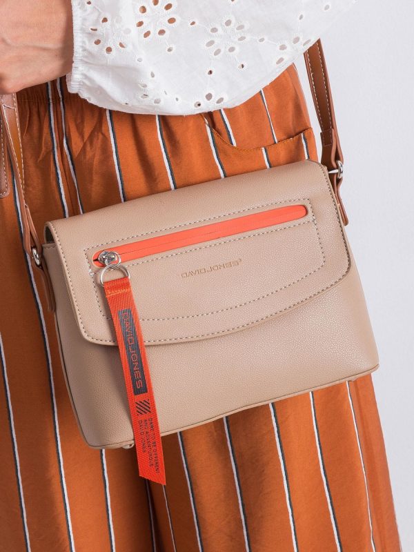 Women's Caramel Handbag made of eco-leather