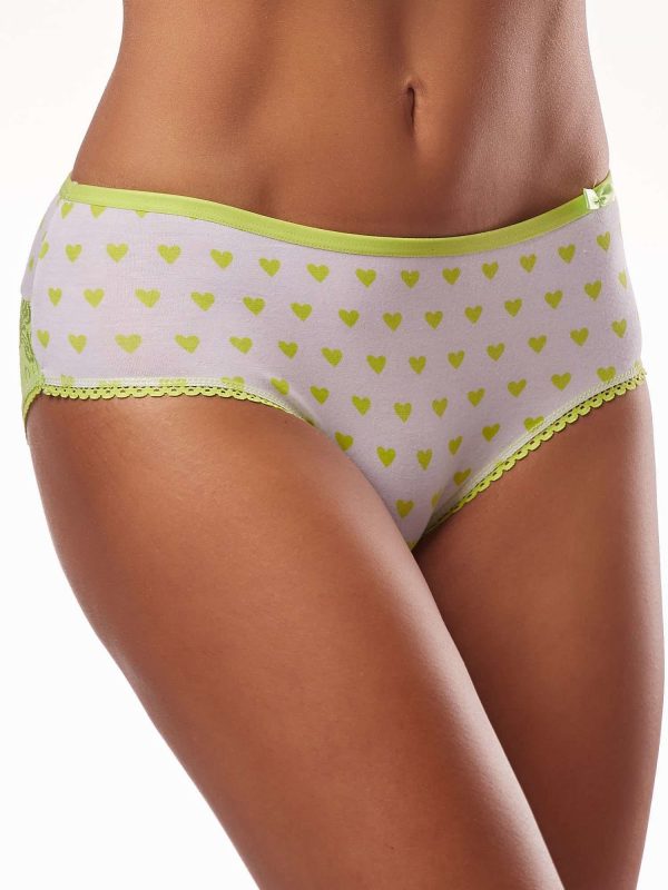 Women's Green Hearts Print Briefs