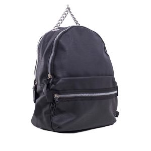 Black backpack with outer pocket