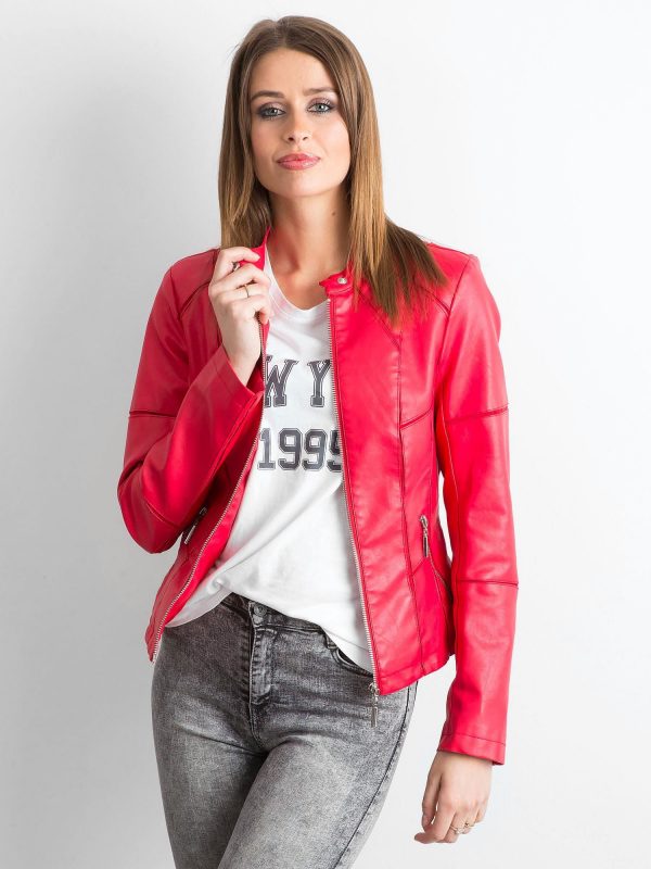 Women's Red Biker Jacket