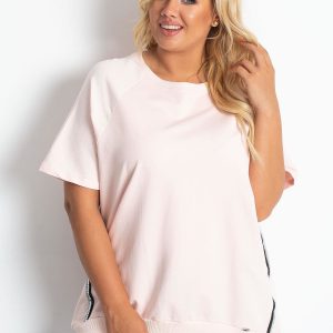 Pale Pink Plus Size Holiday Blouse