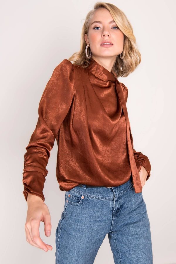 Brown blouse with BSL binding