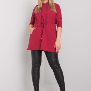 Burgundy plus size hoodie Norina