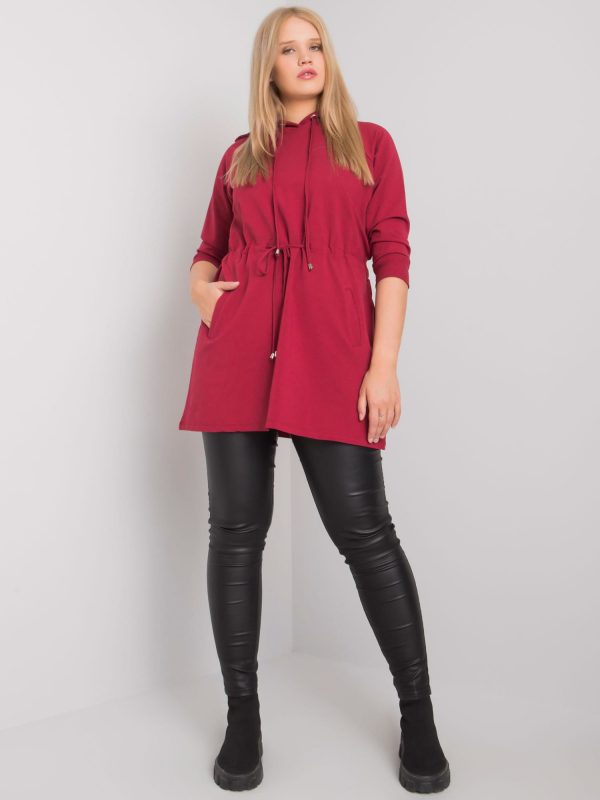 Burgundy plus size hoodie Norina