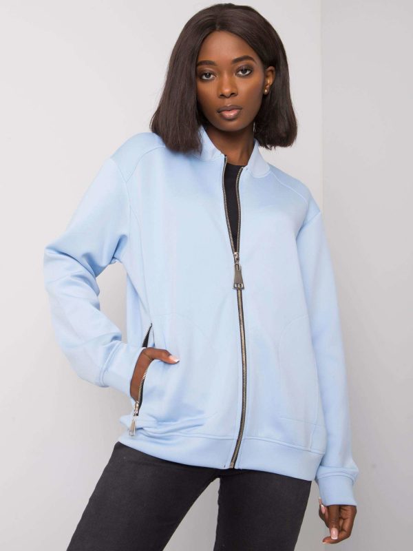 Light blue bomber sweatshirt with Lanecia pockets