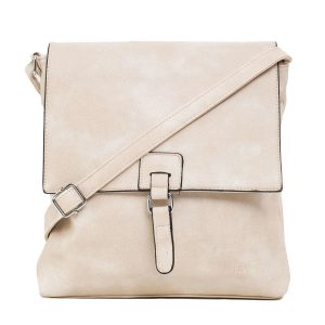 Light beige handbag with lapel