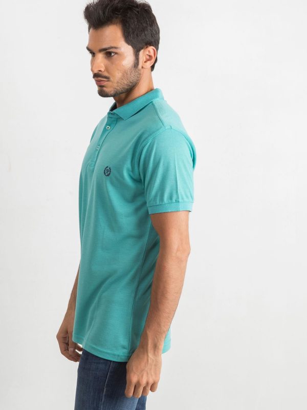 Turquoise Men's Reverse Polo Shirt