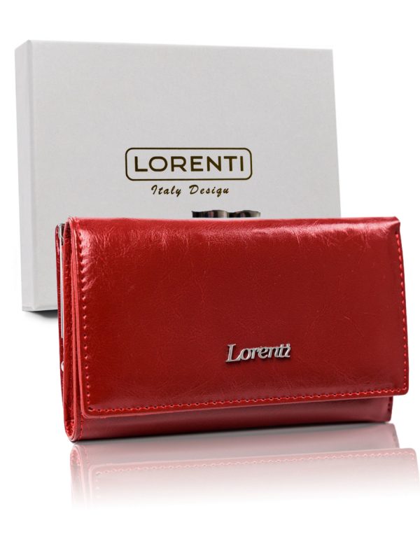 Red Women's Wallet with White Fastener