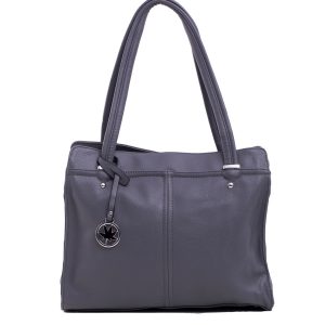 Grey eco-leather urban bag