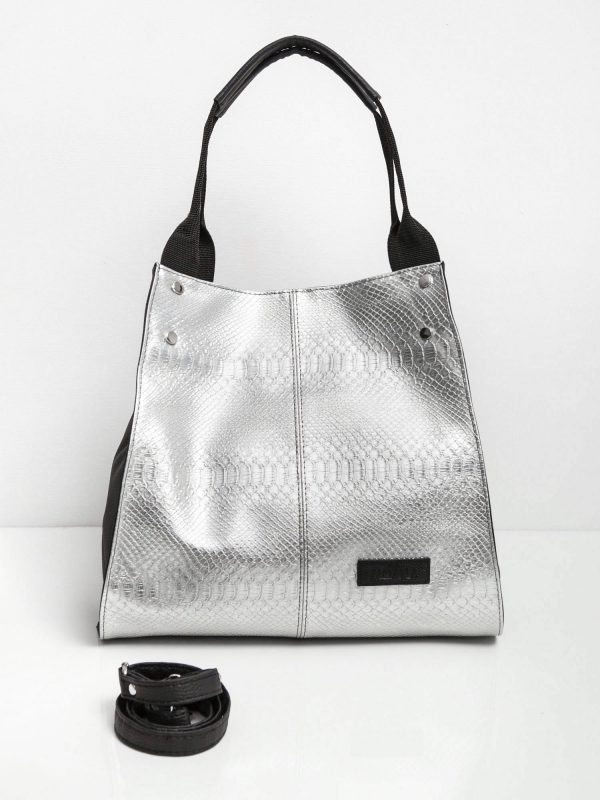 Silver-black women's handbag