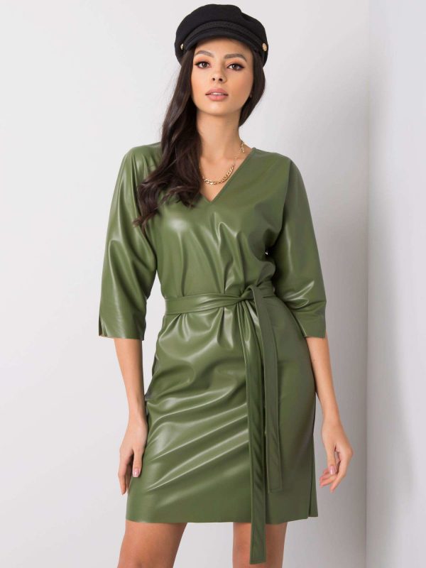 Green Eco Leather Dress Enrica