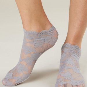 Grey Lace Socks