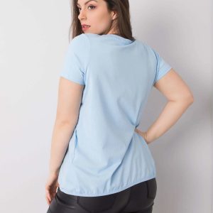 Blue Blue Celeste Cotton Plus Size Blouse