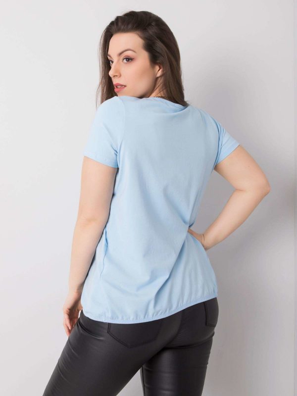 Blue Blue Celeste Cotton Plus Size Blouse