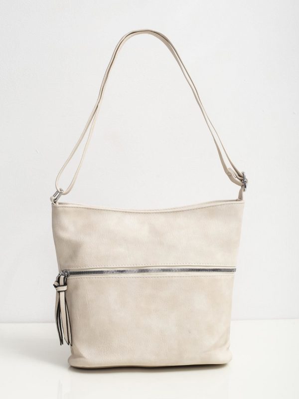 Beige bag with zipper