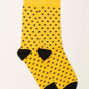 Yellow star men's socks