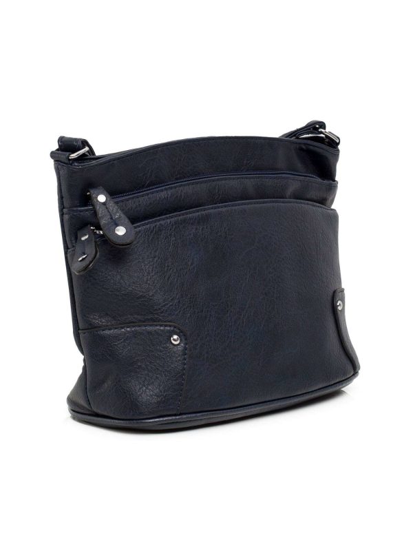 Navy blue eco leather handbag