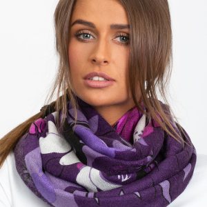 Purple scarf with patterns