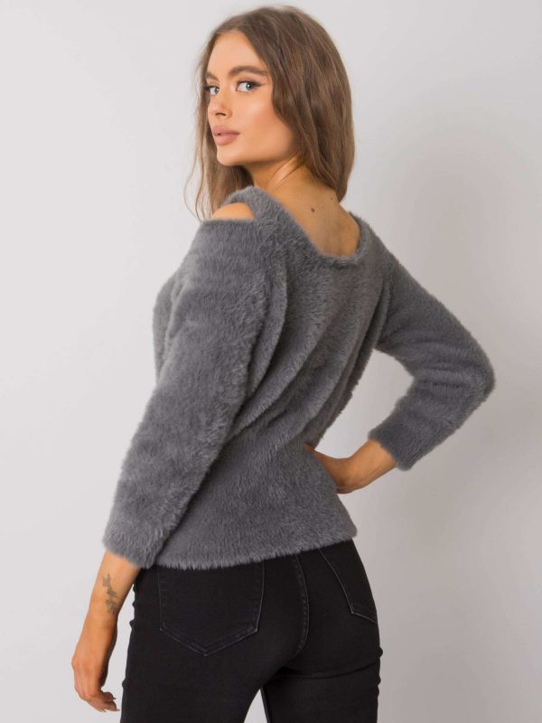 Dark grey cutout sweater Leandre RUE PARIS