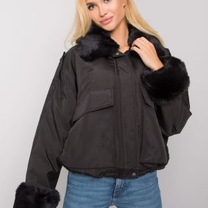 Black jacket with fur Zohra