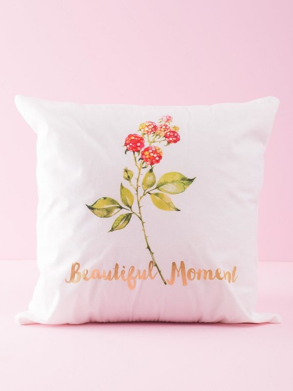 White Printed Pillow