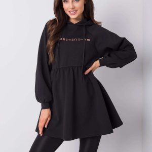 Black tunic with hood Eagle RUE PARIS