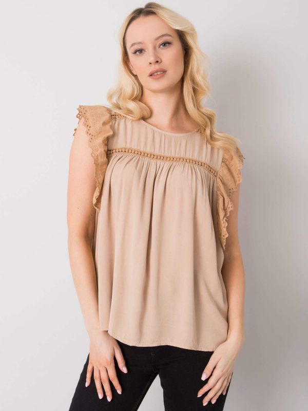 Beige casual blouse Steffy