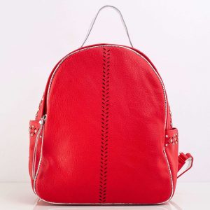 Red Eco Leather Backpack