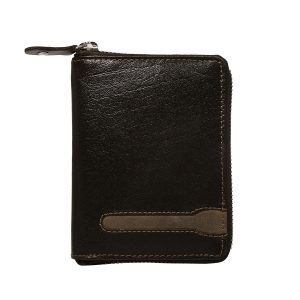 Brown Vertical Leather Men Wallet